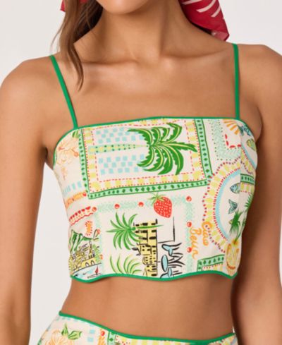 ASTR the Label Женский Heidi Printed Sleeveless Cropped Tank Top