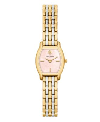 Tory Burch Women's Quartz Eleanor Curve Mother-of-Pearl Two-Tone Stainless Steel Watch 20mm
