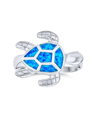 Bling Jewelry Кольцо с черепахой из натурального опала, серебро 925 Sterling Silver