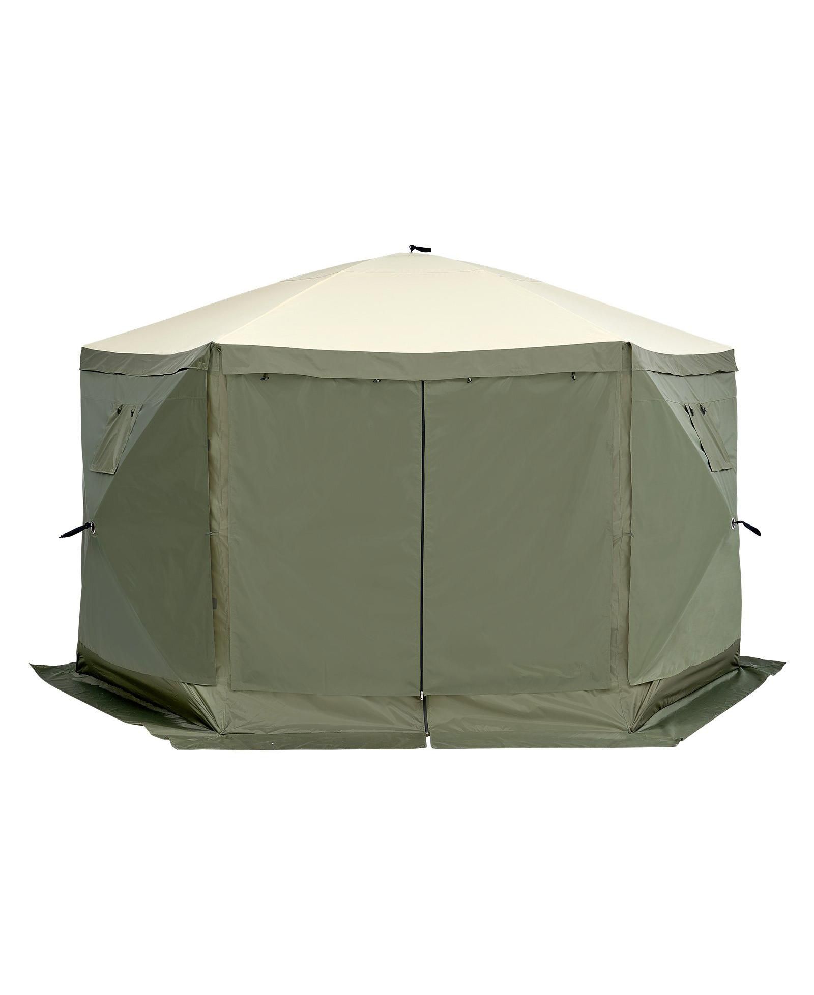 Mecale Gazebo Tent Pop Up 12x12 FT 6-Sided с москитной сеткой