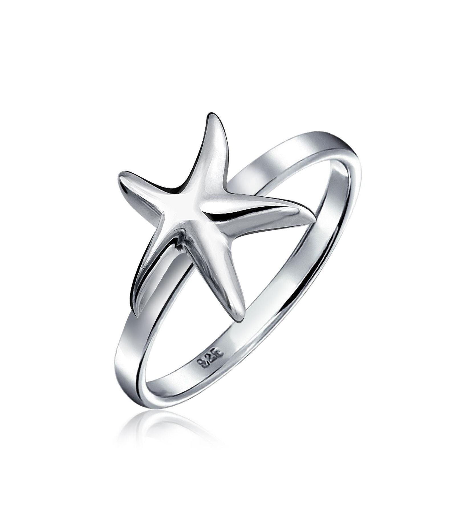 Кольцо Bling Jewelry Dainty Simple Nautical Tropical Starfish из серебра.925