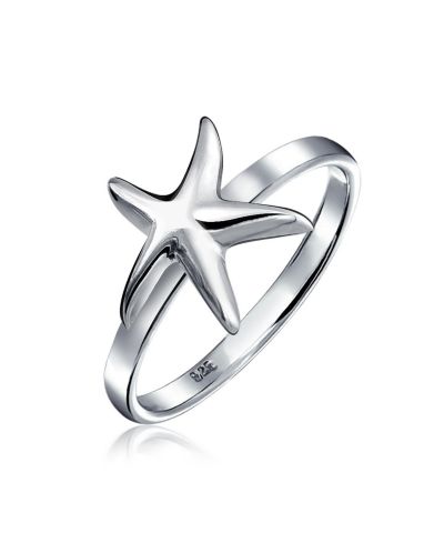 Кольцо Bling Jewelry Dainty Simple Nautical Tropical Starfish из серебра.925