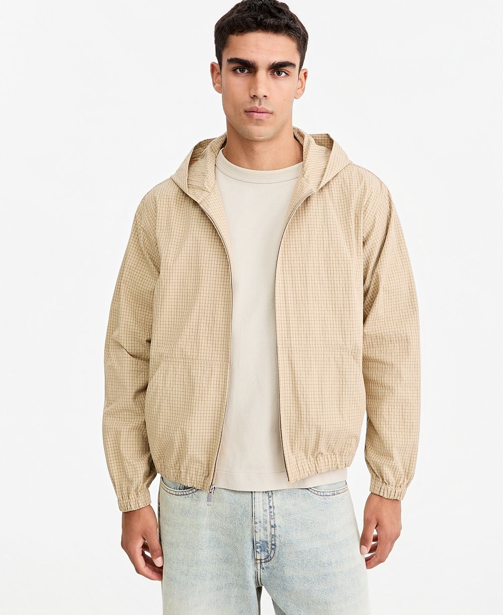 Mode of One Men's Checker Ripstop Hooded Jacket, Macy's Exclusive