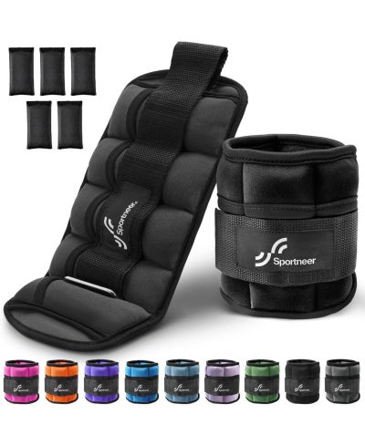 Sportneer Adjustable Ankle Weights 7 lb per Pair with Secure Straps for Yoga Walking Running Aerobics Gym Physical Therapy