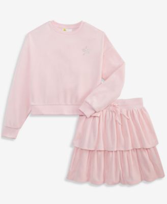 Epic Threads Girls' XS-XL Star Crewneck Velour Sweatshirt and Ruffle Skirt, 2-Piece Set, Macy's Exclusive