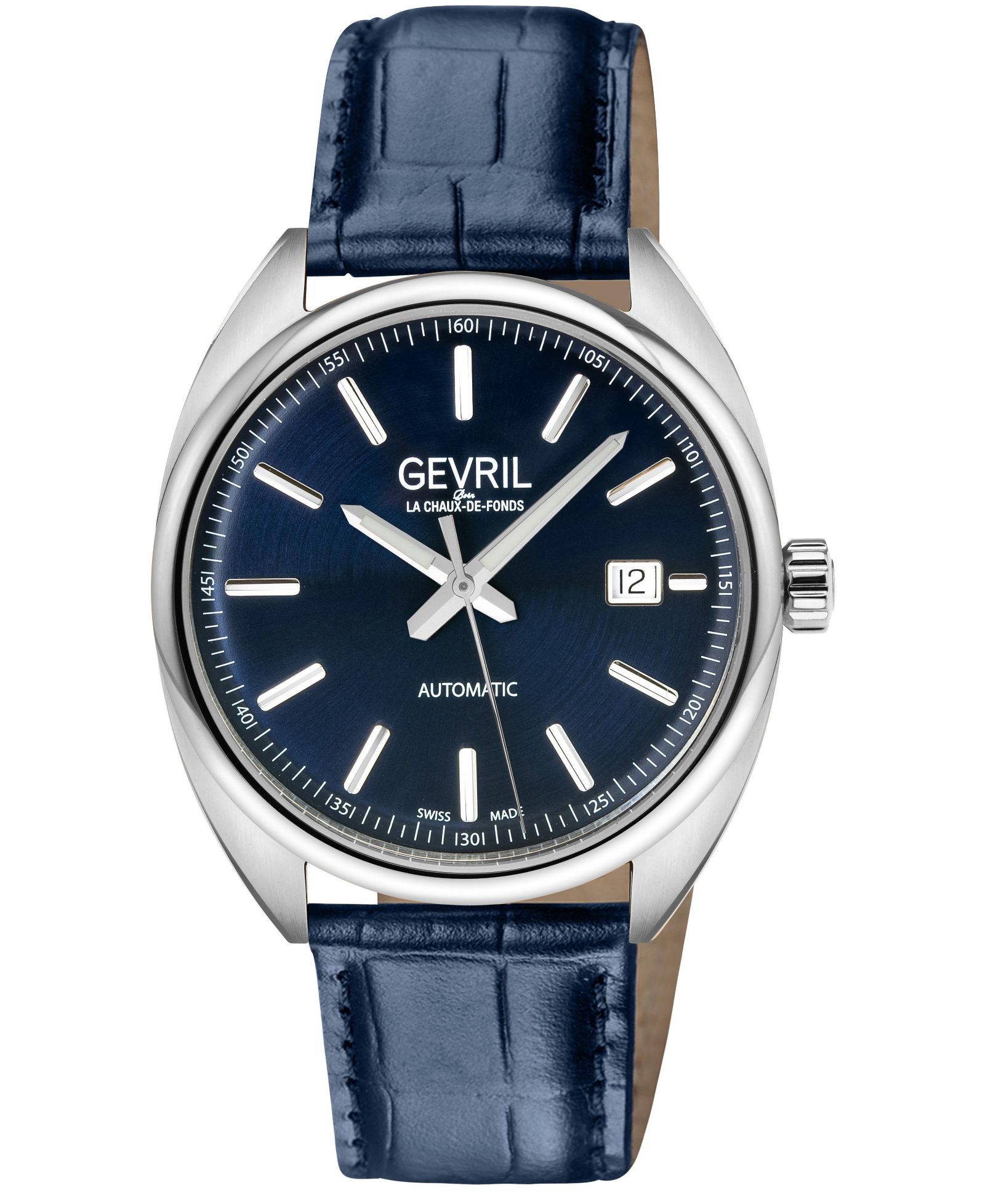 Gevril Men's Five Points Swiss Italian Leather Strap Watch