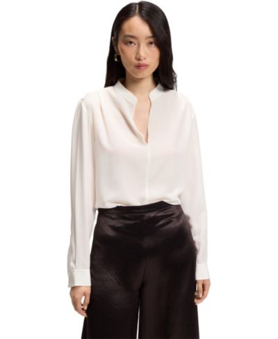 Женская шелковая блузка BOSS by Hugo Boss Relaxed-Fit Sandwashed Silk