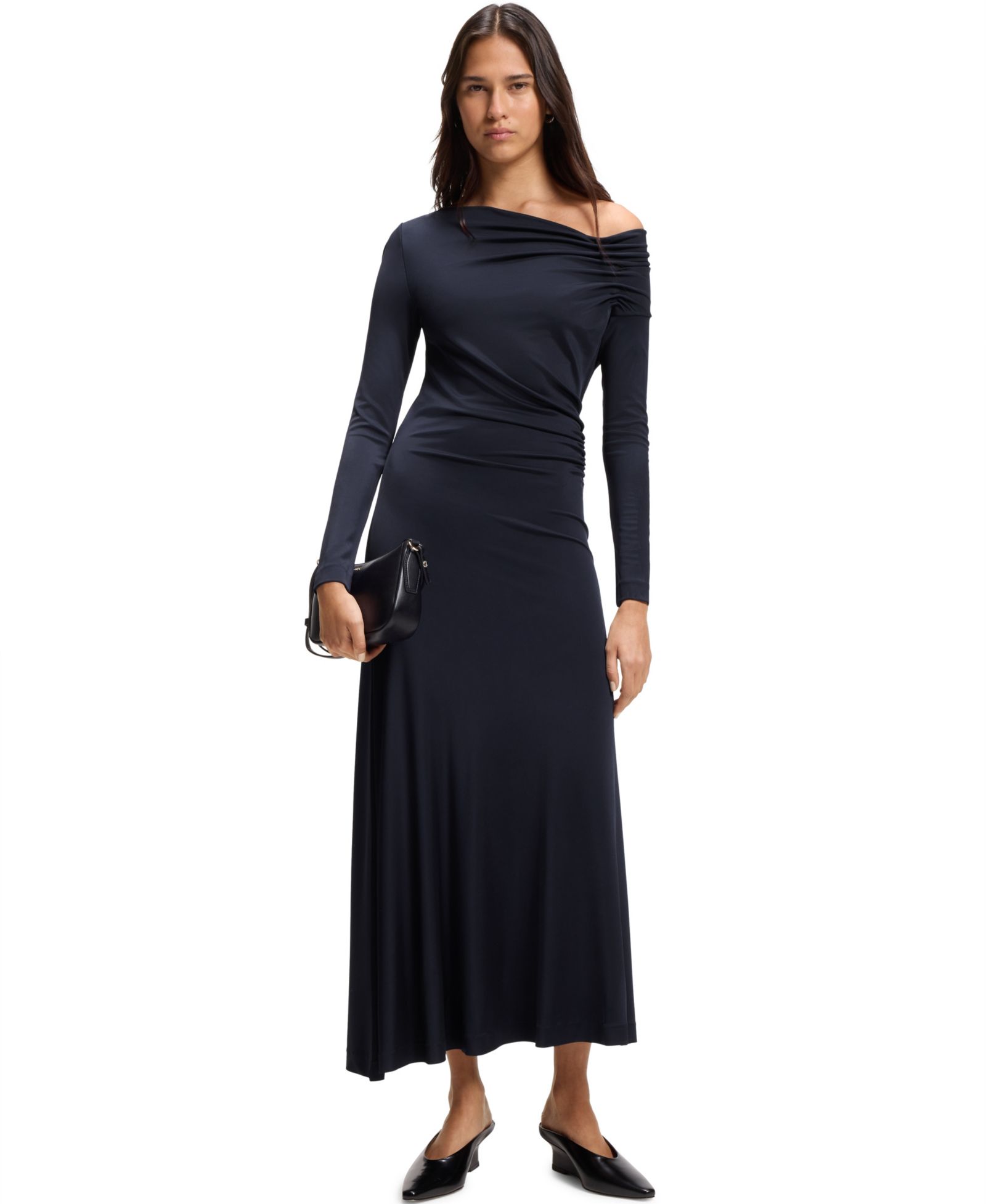 Платье Hugo Boss Women's Asymmetric Neckline Long-Sleeved