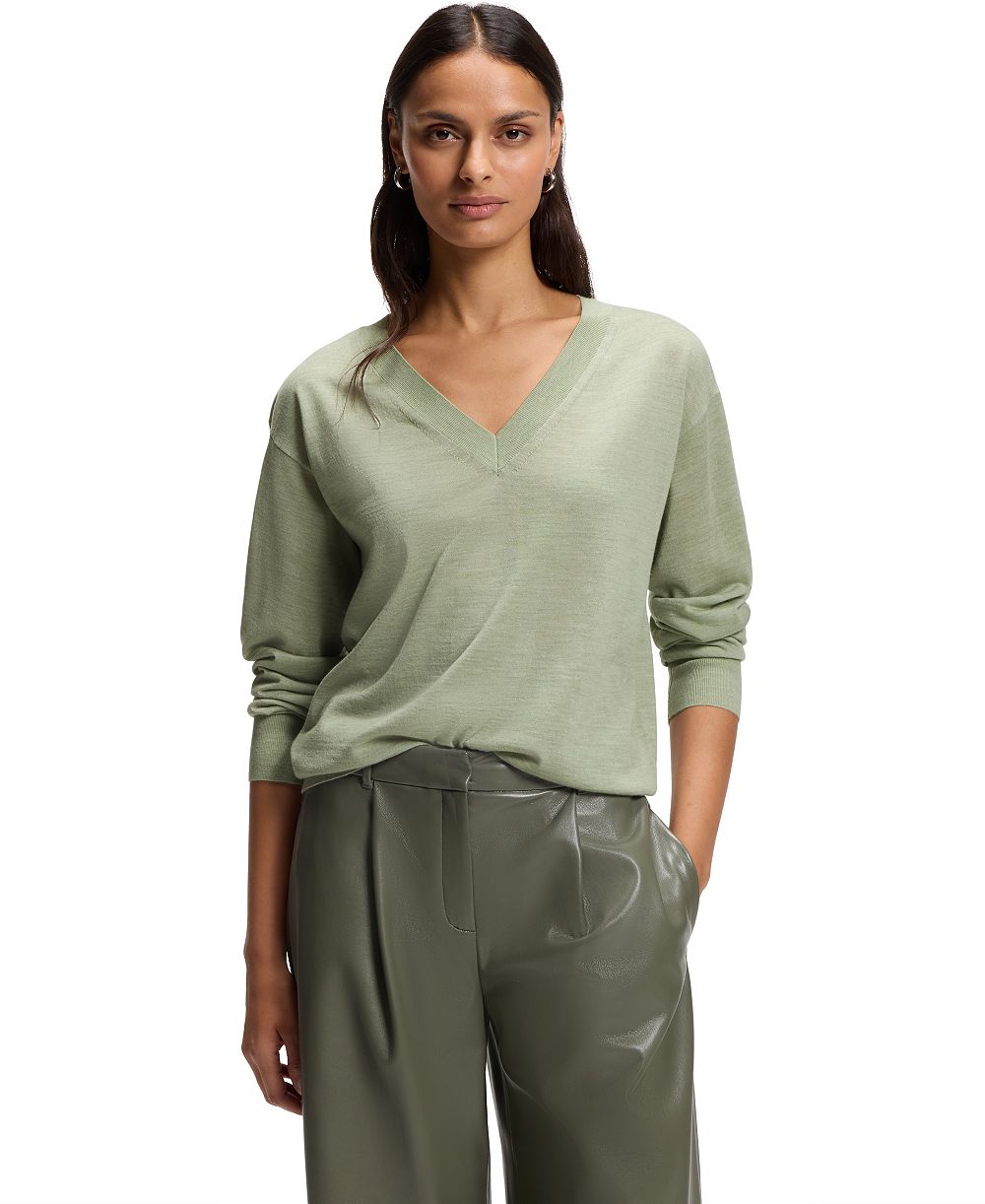 BOSS by Hugo Boss Women's Merino Wool Relaxed-Fit Sweater