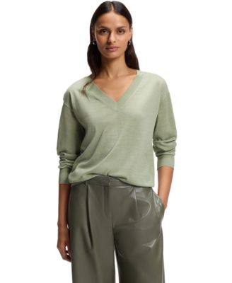 BOSS by Hugo Boss Women's Merino Wool Relaxed-Fit Sweater