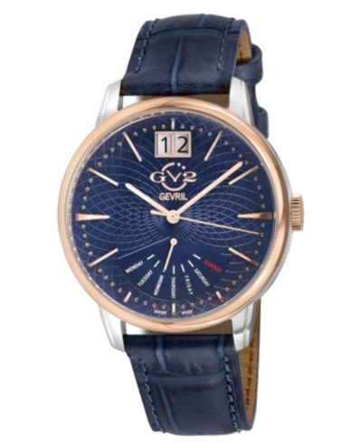 GV2 by Gevril Men's Rovescio Swiss Quartz Italian Leather Strap Watch