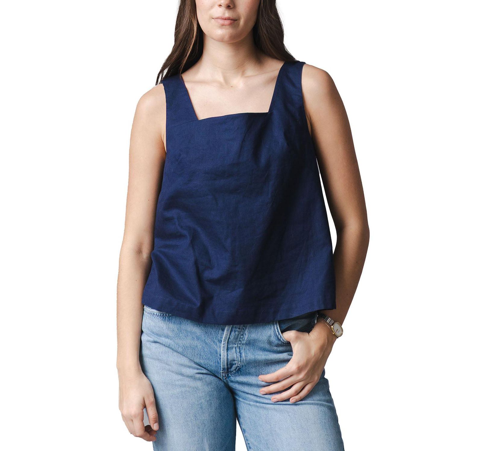 Танктоп Hope & Henry Women's Linen Square Neck