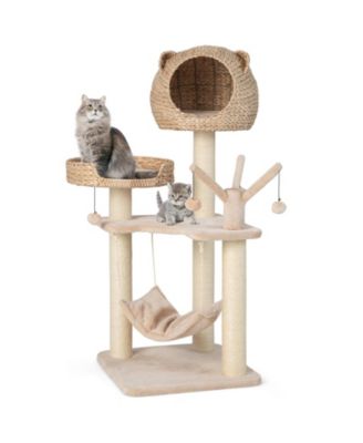 COZITO Cat Tree Multi-Level with Condo Hammock and Hanging Balls