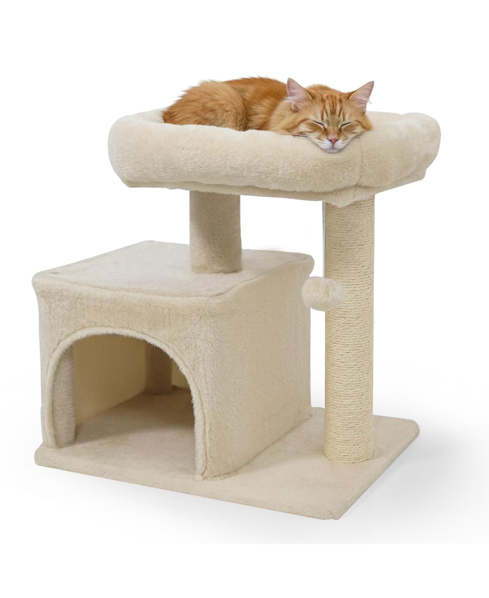 COZITO Cat Tree 19.5 in Small with Large Padded Plush Perch