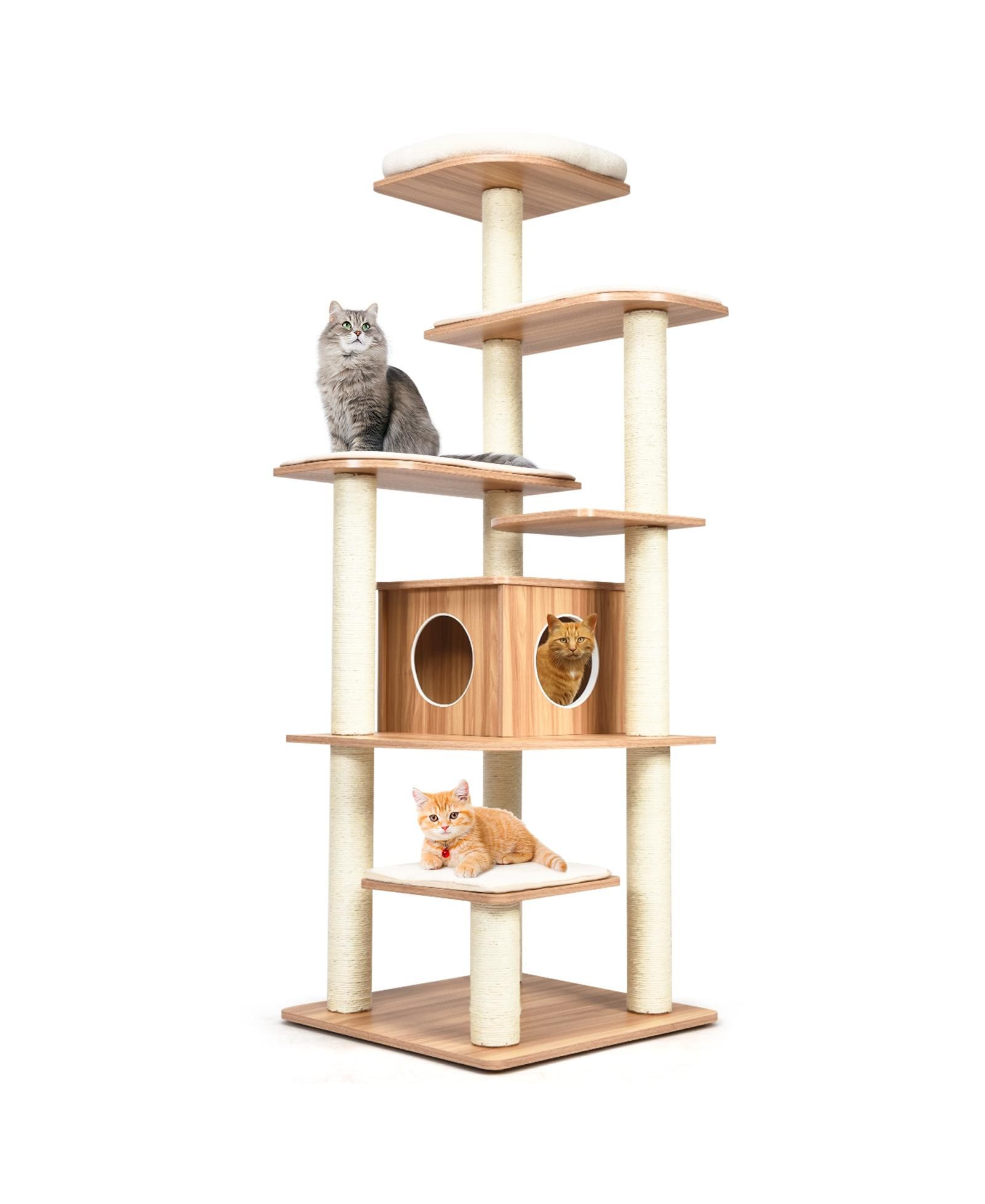 Кошачий игровой комплекс COZITO Cat Tree 7-Layer Wooden Tower