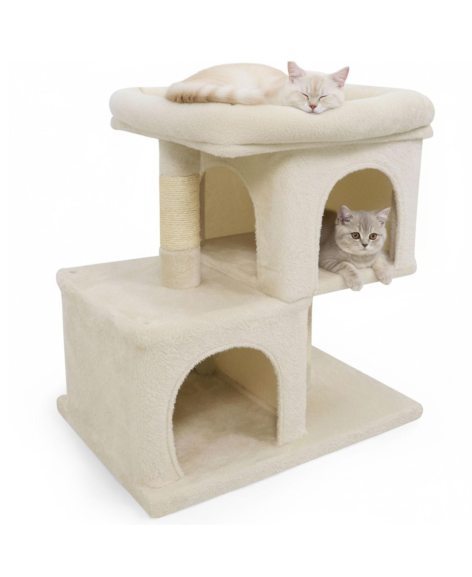 COZITO Cat Tree 24 inch Space-Saving with Perch and 2 Condos