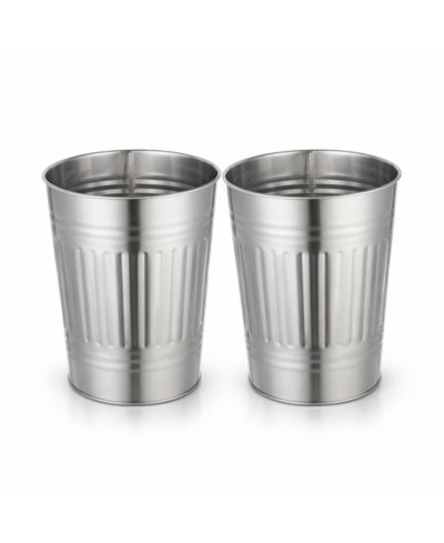 Home Zone Living Прямоугольная корзина для мусора 3 Gallon, нержавеющая сталь, матовое серебро, 2 шт. с пакетами