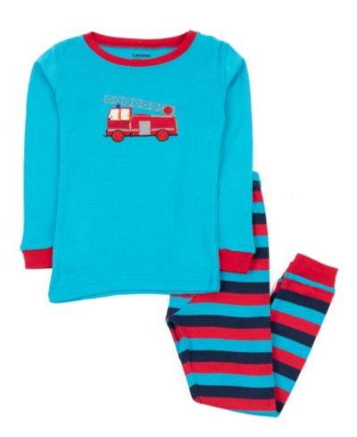 Fire truck blue with red stripes