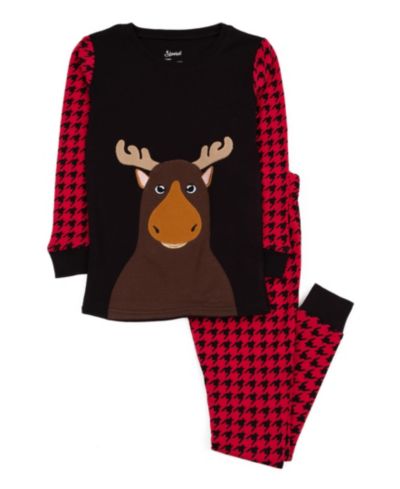 Moose red & black houndstooth