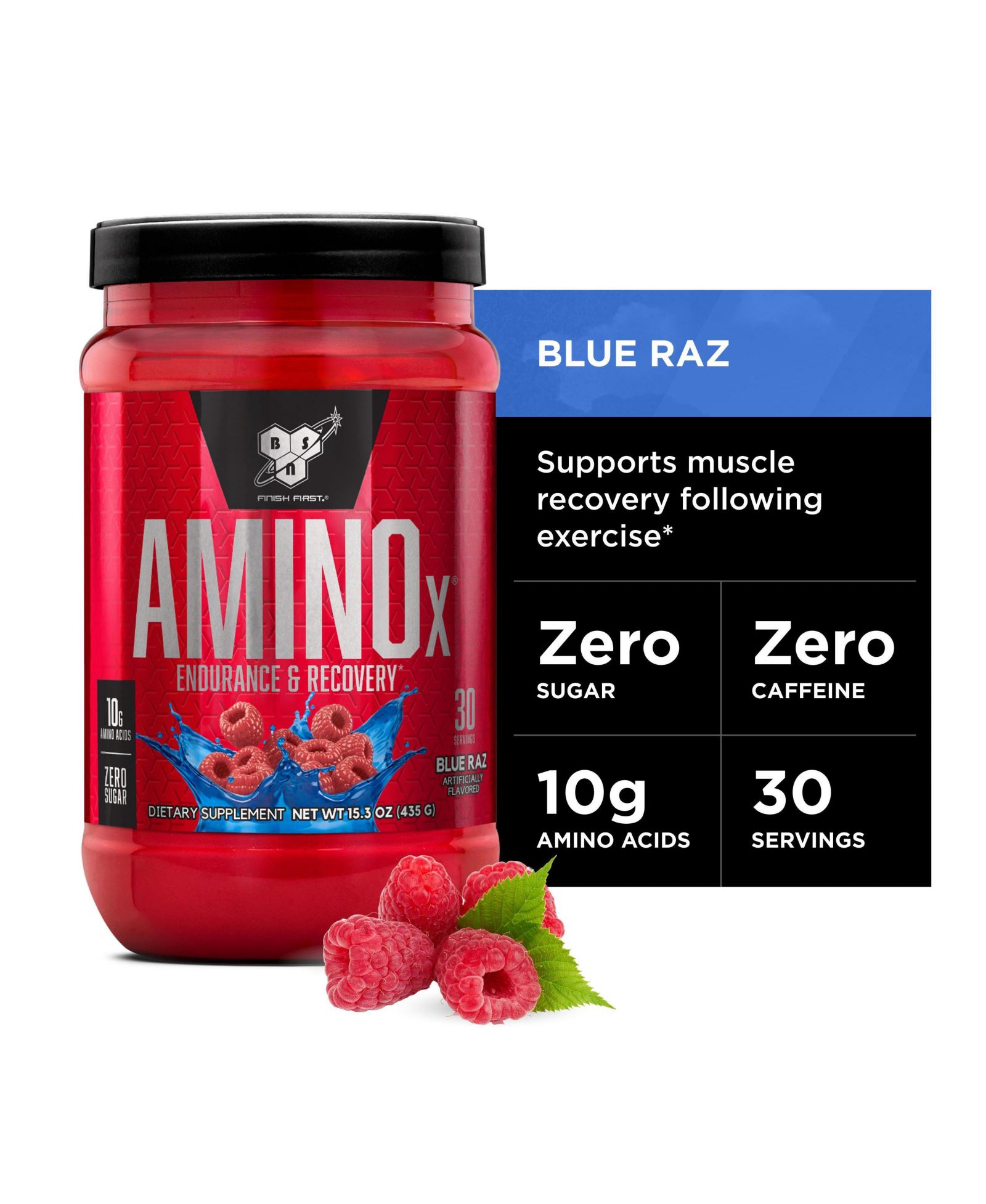 BSN Amino X порошок для восстановления мышц и выносливости, Blue Raspberry, 30 Servings