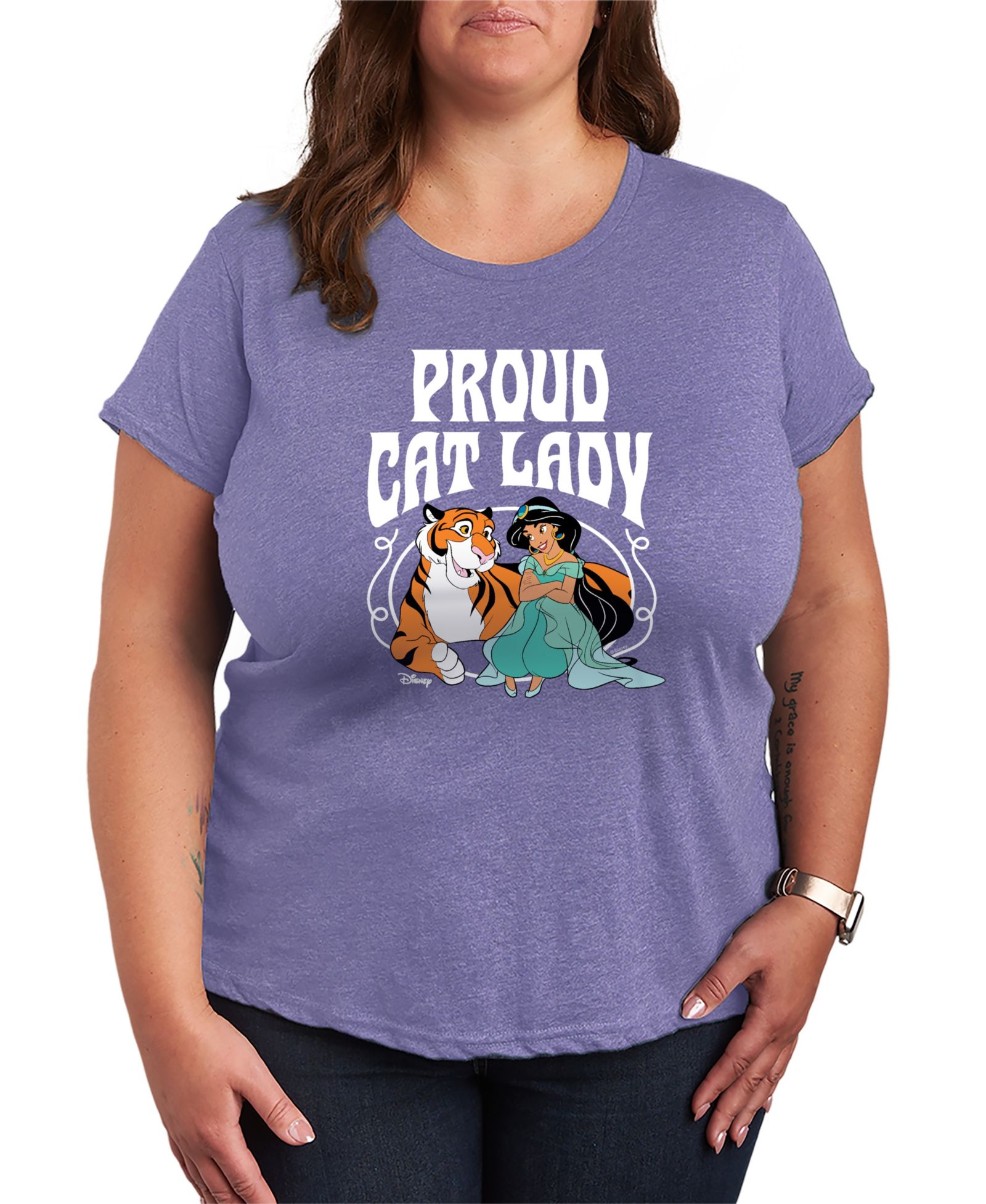 Футболка Hybrid Apparel Plus Size Disney Princess Proud Cat Lady Jasmine с коротким рукавом