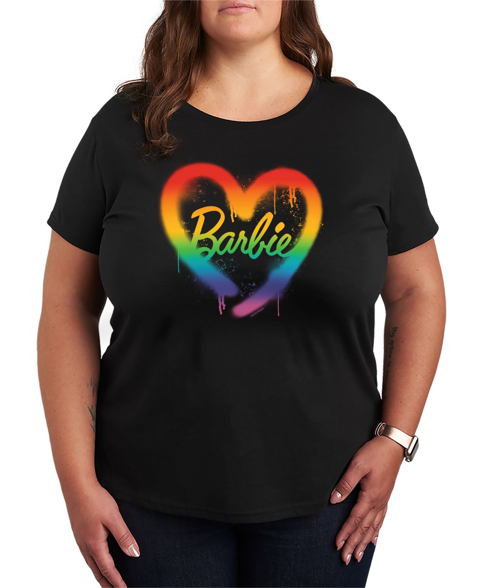 Футболка Hybrid Apparel Plus Size Barbie Rainbow Heart с коротким рукавом