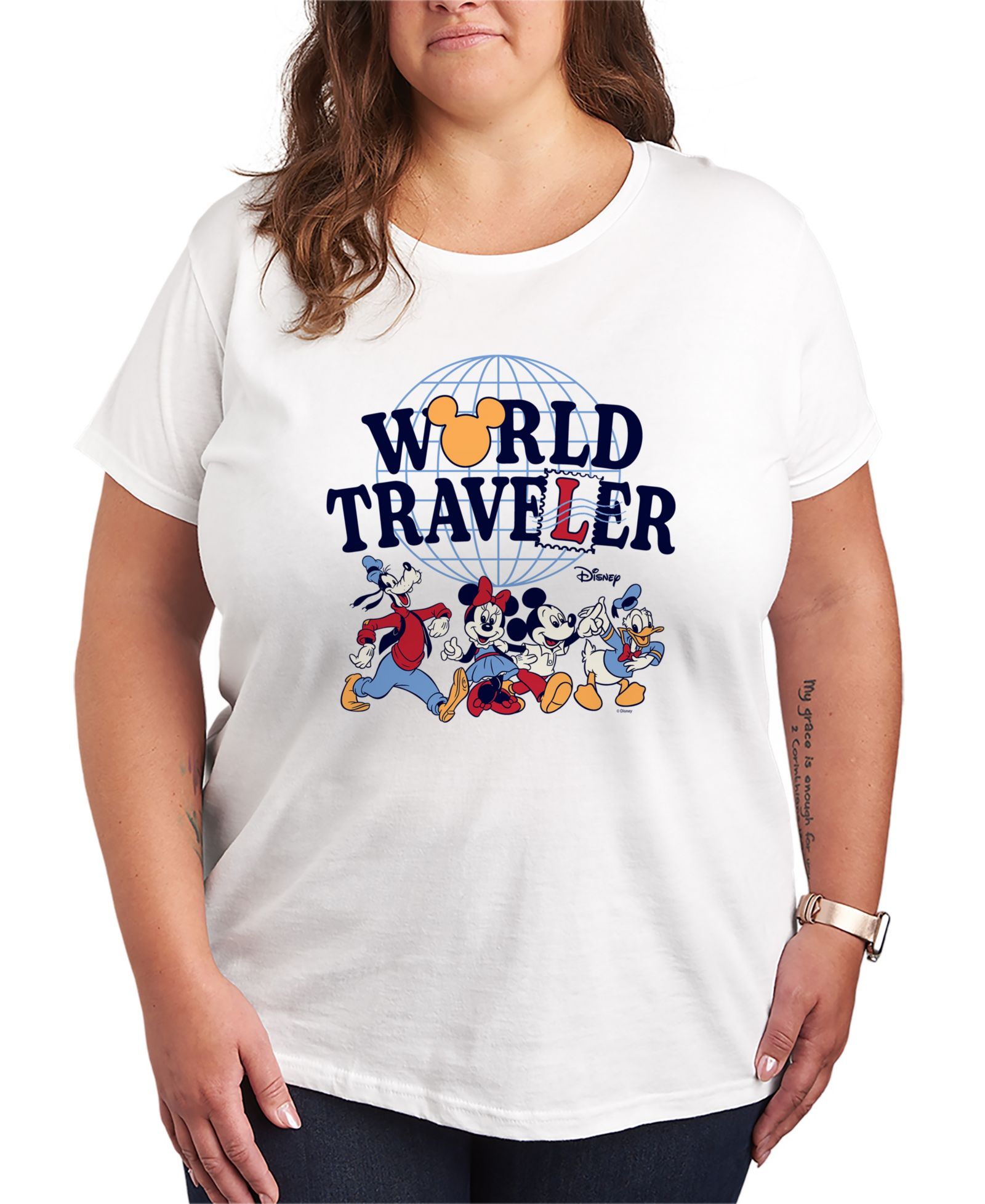 Hybrid Apparel Plus Size футболка Disney World Traveler с коротким рукавом