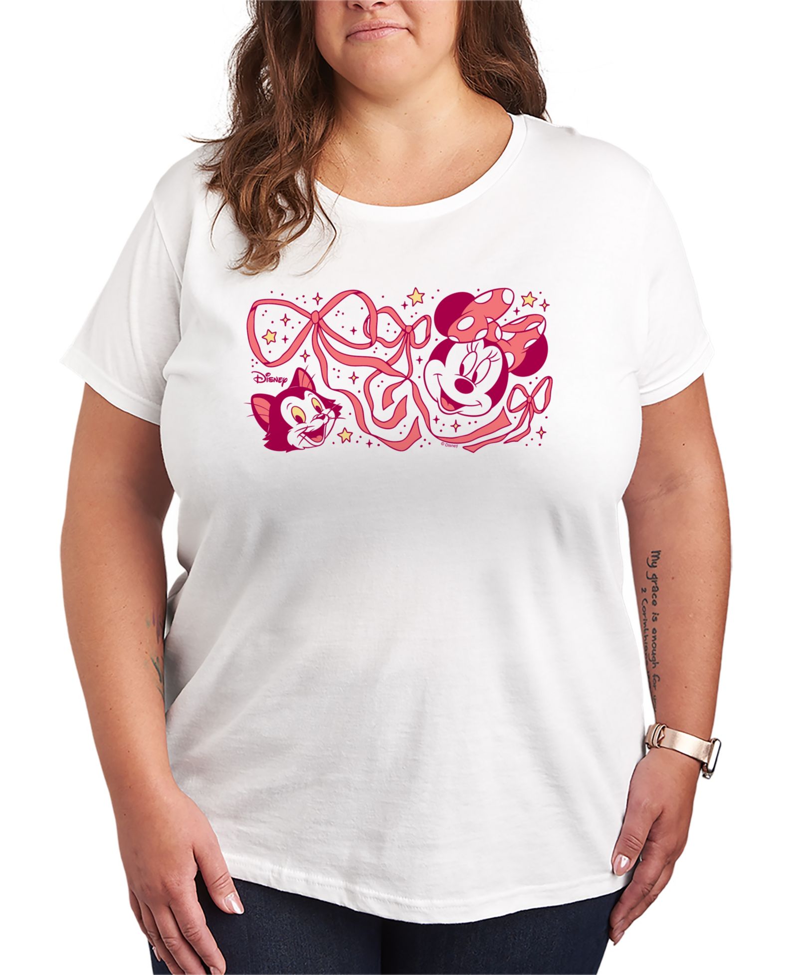 Детская футболка Hybrid Apparel Plus Size Disney Minnie Figaro Bow Short-Sleeve Graphic