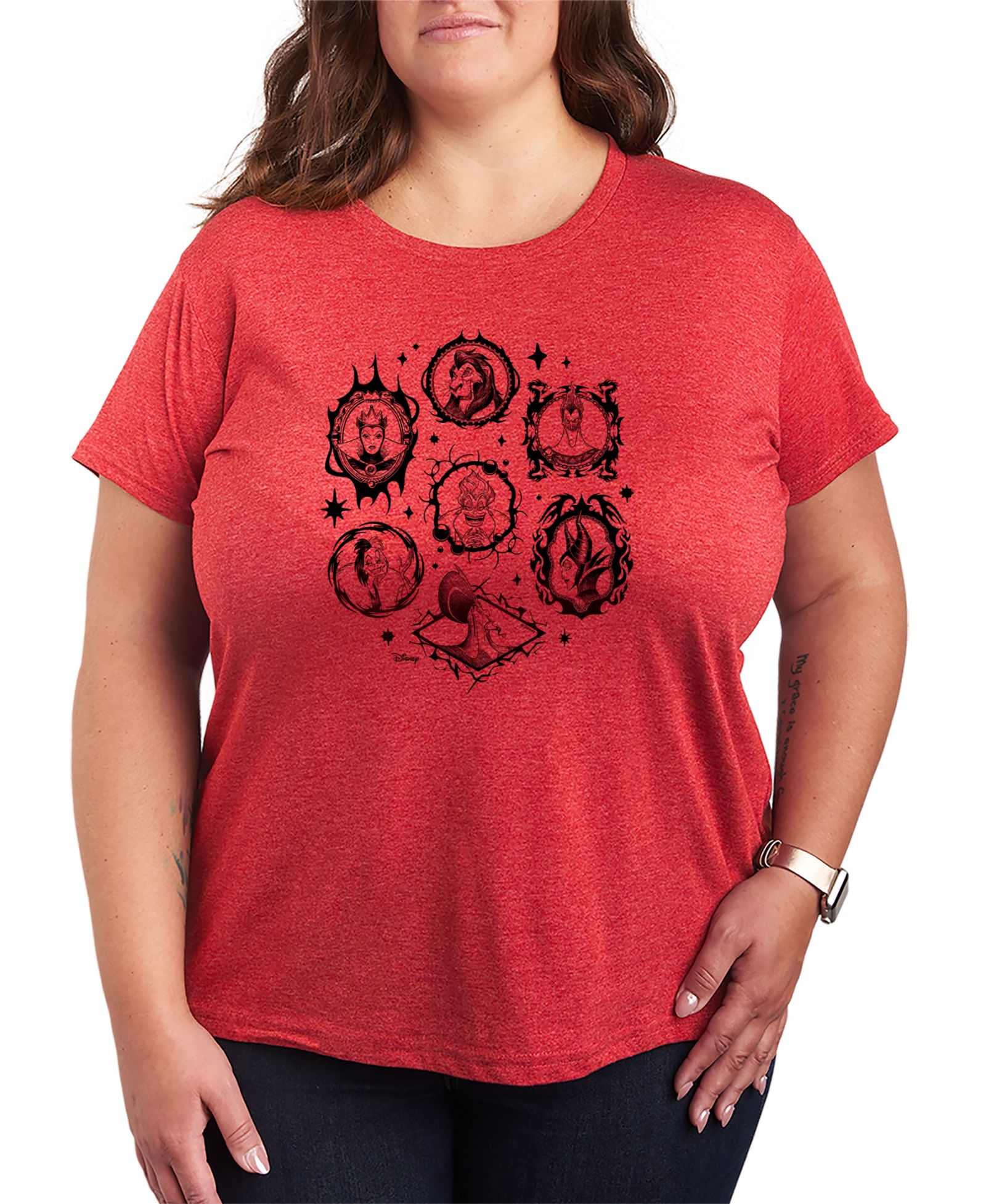 Hybrid Apparel Plus Size Disney Villains Frames Short-Sleeve Graphic T-Shirt