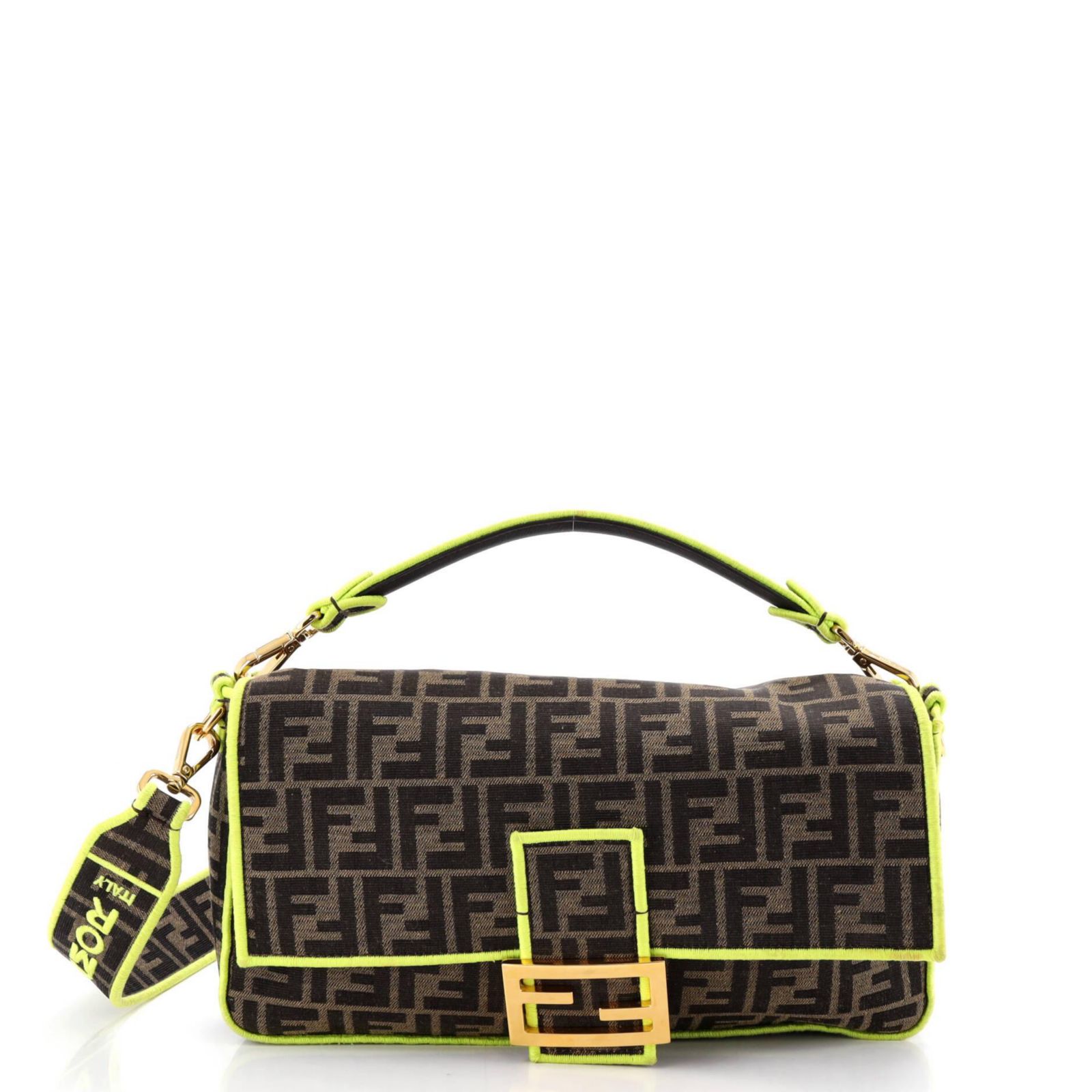 Pre-Owned Fendi Large Baguette NM Bag Zucca Canvas
