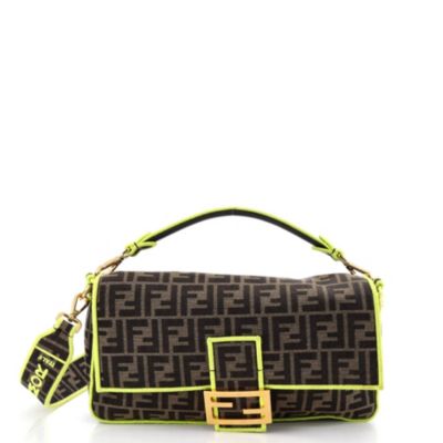 Pre-Owned Fendi Large Baguette NM Bag Zucca Canvas