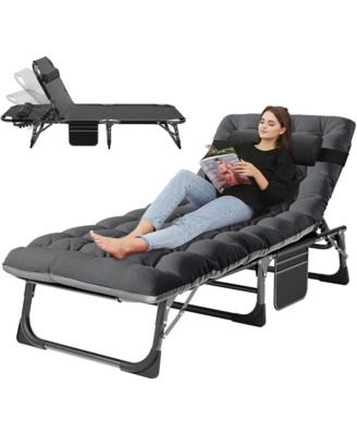 ABORON Heavy Duty 3-in-1 Folding Camping Cot with Mattress and Carry Bag. 75"x27" 1200D Double-Layer Bed for Home, Office, or Travel