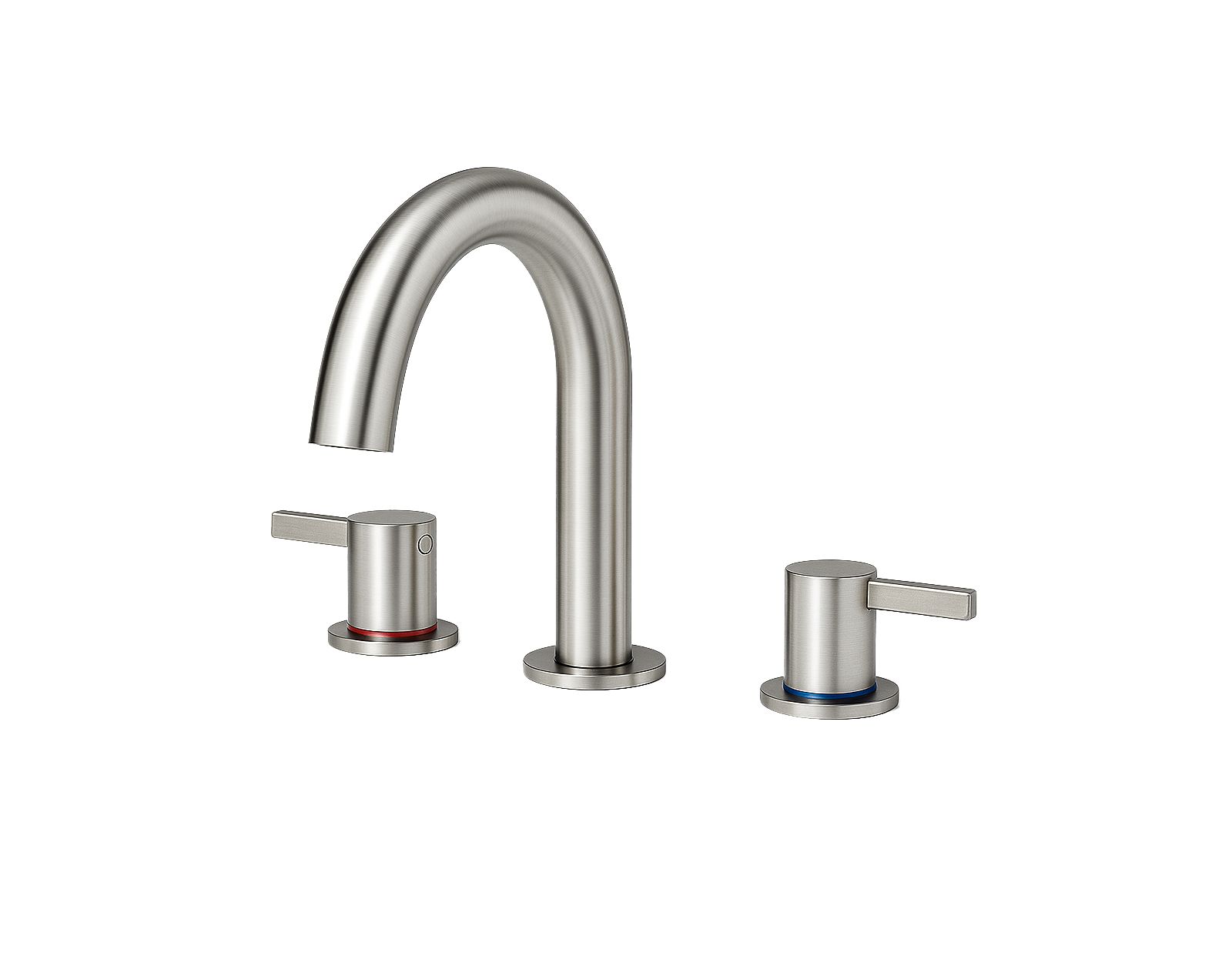 BUSDAYS 8 Inch Widespread Lavatory Faucet 2 Handle 3 Hole 360 Degree Spout Vanity with Pop Up Drain Brushed Nickel