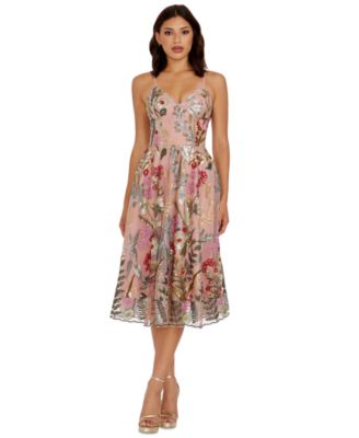 Женское миди-платье Dress the Population Maren Sleeveless V-Neck