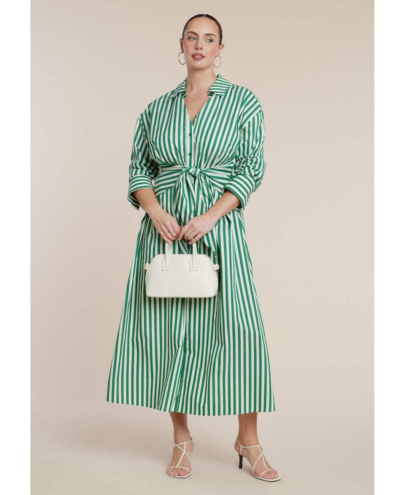 Женское миди-платье ELOQUII Cinch Detail Poplin