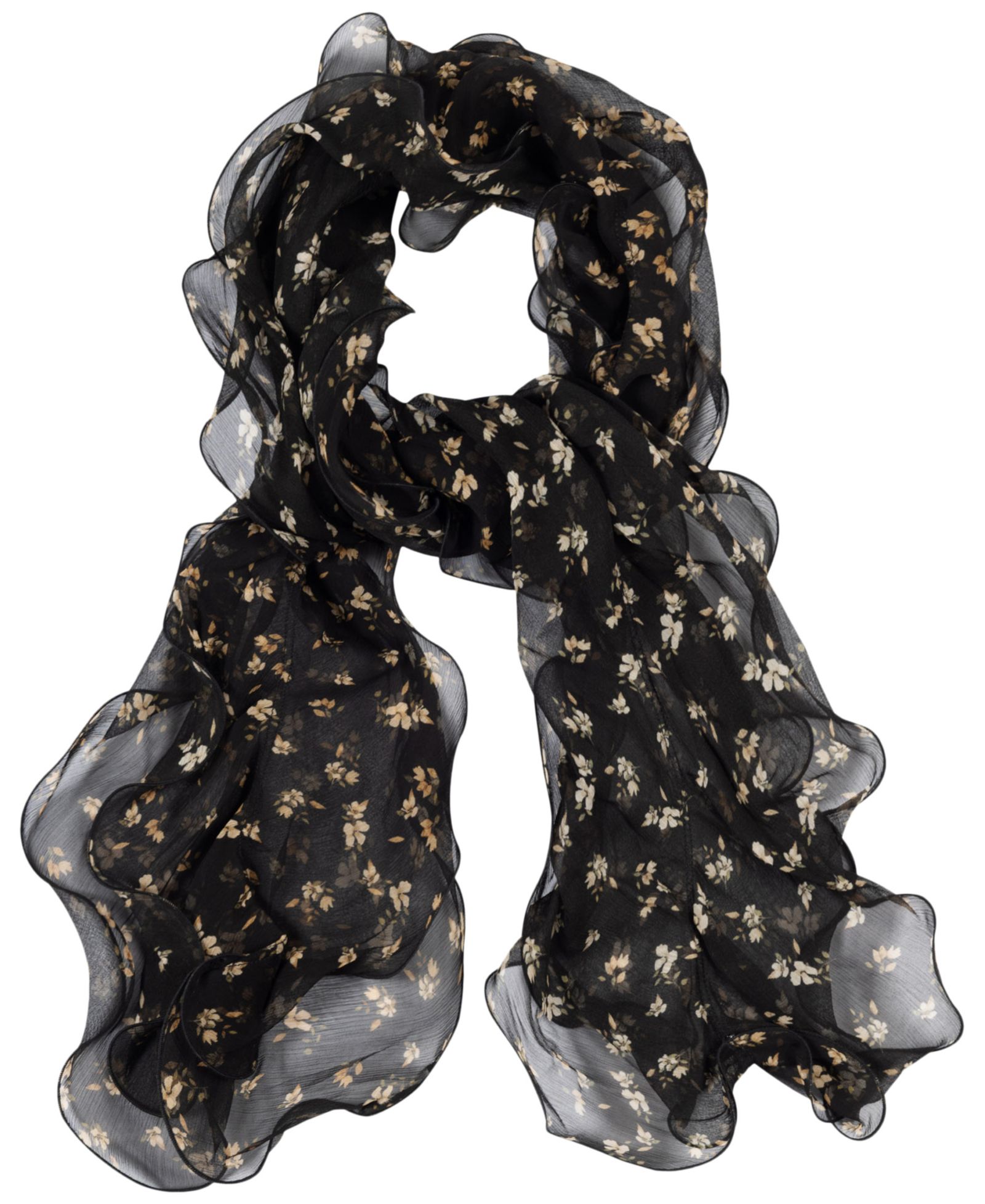 Lauren Ralph Lauren Floral Double Ruffle Scarf