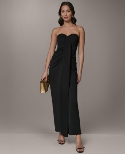 Donna Karan New York Women's Sweetheart Body-Con Maxi Dress with Structured Bodice