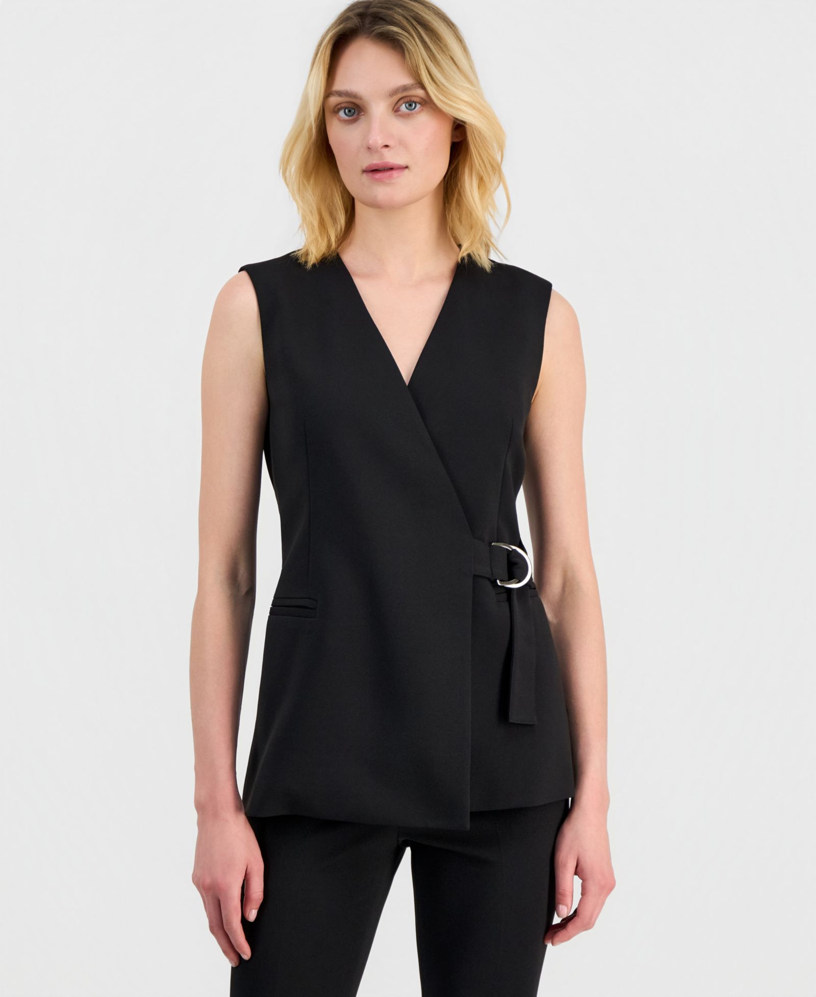 Женская блейзер Anne Klein Sleeveless D-Ring Wrap