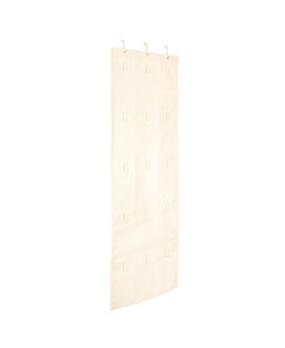 Household Essentials Over the Door Cotton Blend Cap and Hat Organizer with 15 Velcro Hangers
