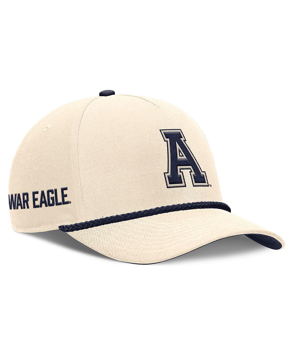 Мужская и женская кепка Nike Auburn Tigers Legacy Vintage Rope Rise регулируемая натурального цвета