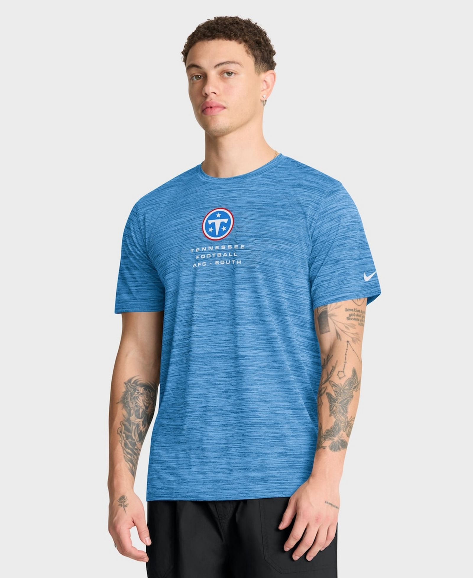 Nike Men's Light Blue Tennessee Titans Velocity Ball Carrier Dri-FIT T-Shirt