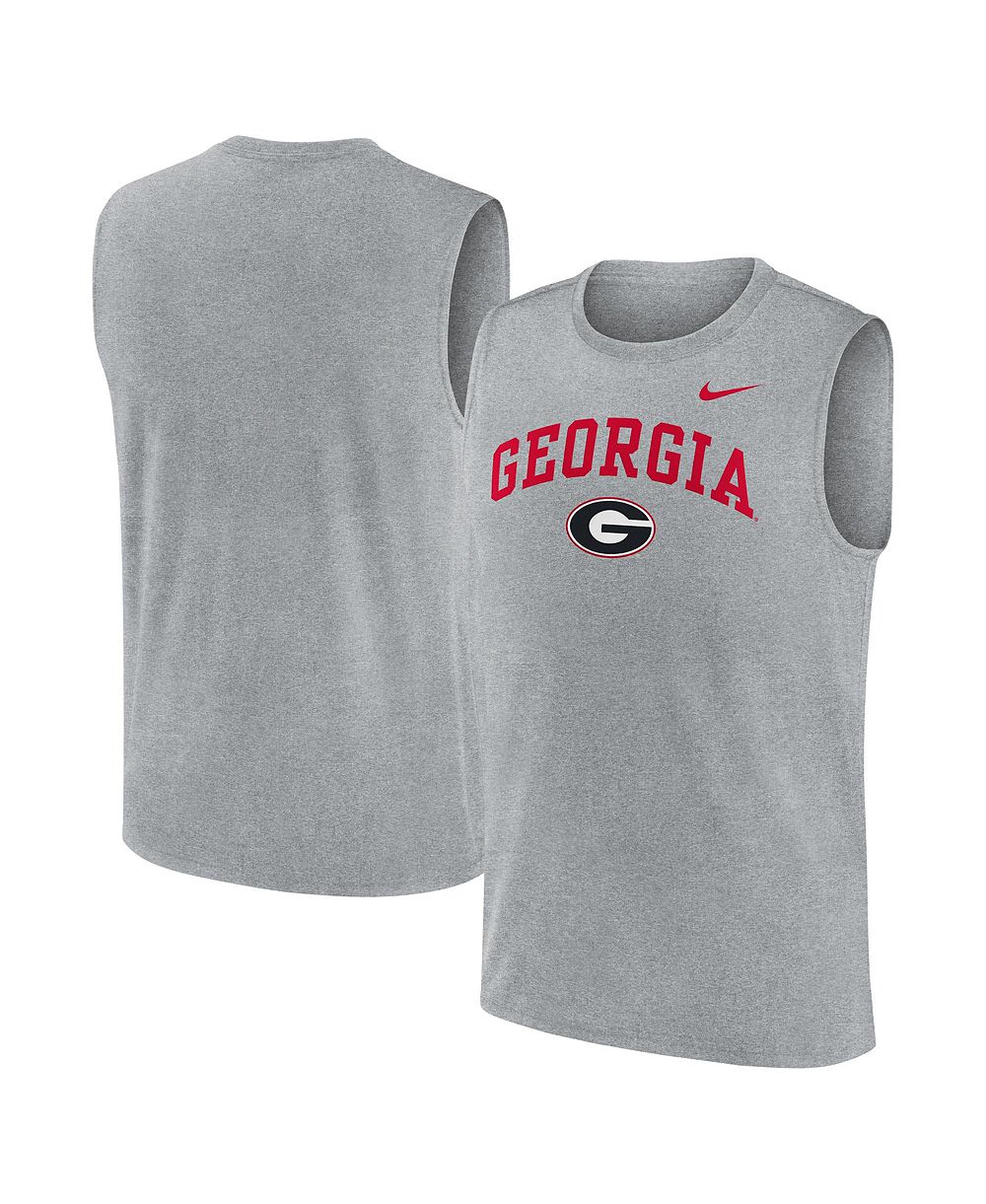 Мужской майка-борцовка Nike Georgia Bulldogs Primetime Legend Arch Dri-FIT Muscle Heather Gray