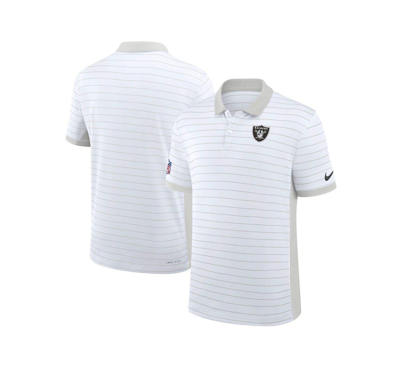Nike Men's White Las Vegas Raiders Sideline Victory Stripe Dri-FIT Polo Shirt