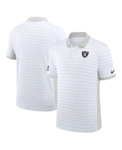 Nike Men's White Las Vegas Raiders Sideline Victory Stripe Dri-FIT Polo Shirt
