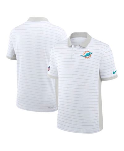 Nike Мужская белая рубашка polo Miami Dolphins Sideline Victory Stripe Dri-FIT