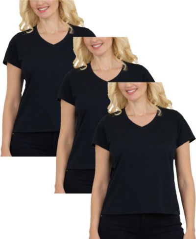 Женский топ Galaxy Divatee Relaxed Fit V-Neck Short Sleeve 3 Pack