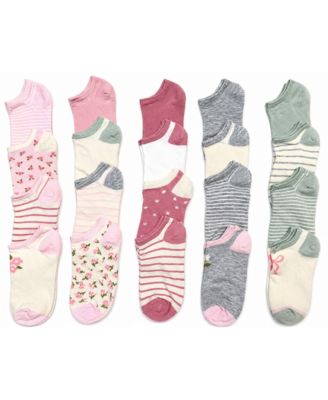 Rainbow Sugar Girls' 4-8.5 Low Cut Socks, 20-Pack