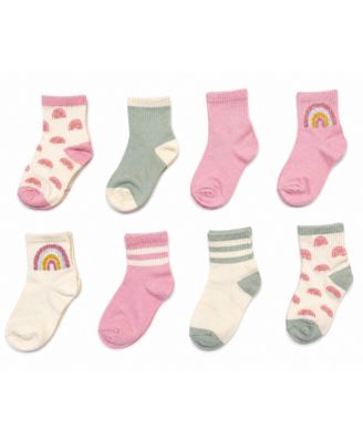 Детские носки Rainbow Sugar Girls' Toddler 4-8.5 Mid Crew Socks, 8-Pack