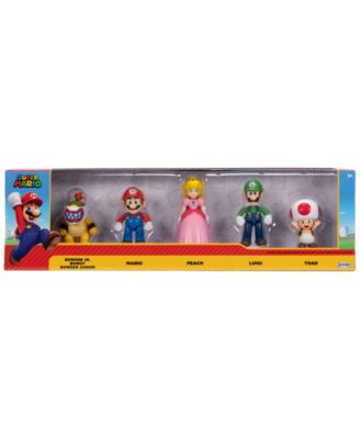 SUPER MARIO фигурки Super Mario, Luigi, Princess Peach, Toad & Bowser Jr. 2.5" 5-Pack, возраст 3+