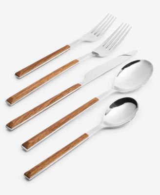 The Cellar Inlay Wood 20-Pc. Flatware Set, Service for 4, Exclusively at Macy's